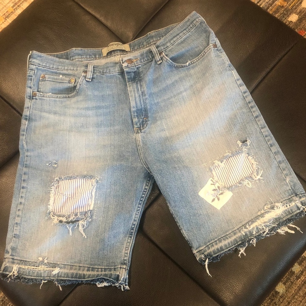 Plus Size Wrangler Boho Denim Shorts